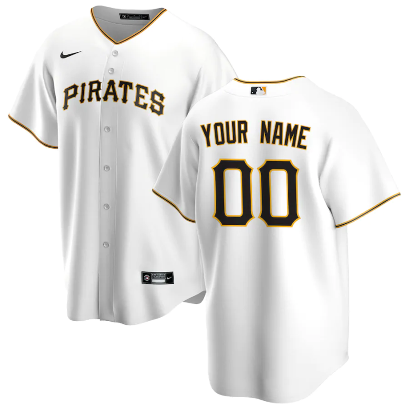 Men's Pittsburgh Pirates Active Player Custom white Base Stitched Jersey